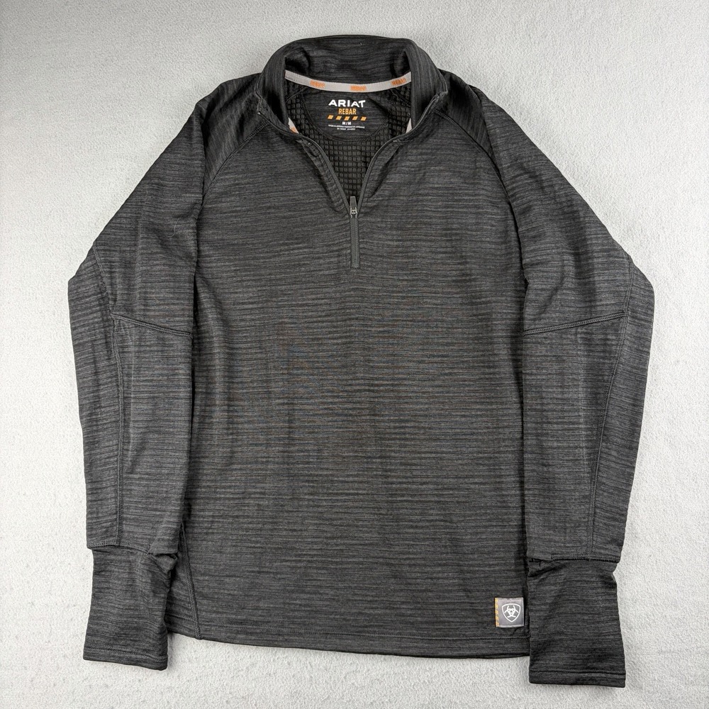 Ariat Rebar Gridwork Women's Quarter Zip Pullover Black Workwear Size Medium